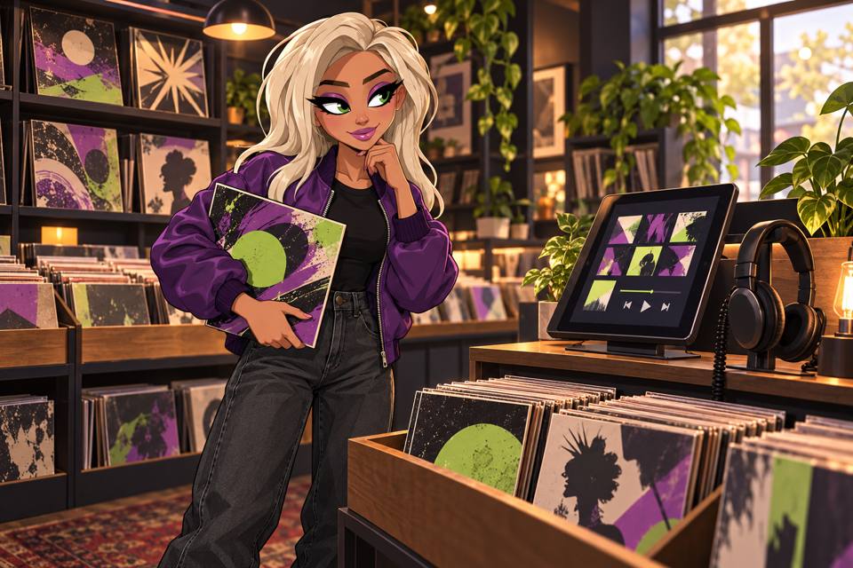 The Hubb character illustrating artist tools