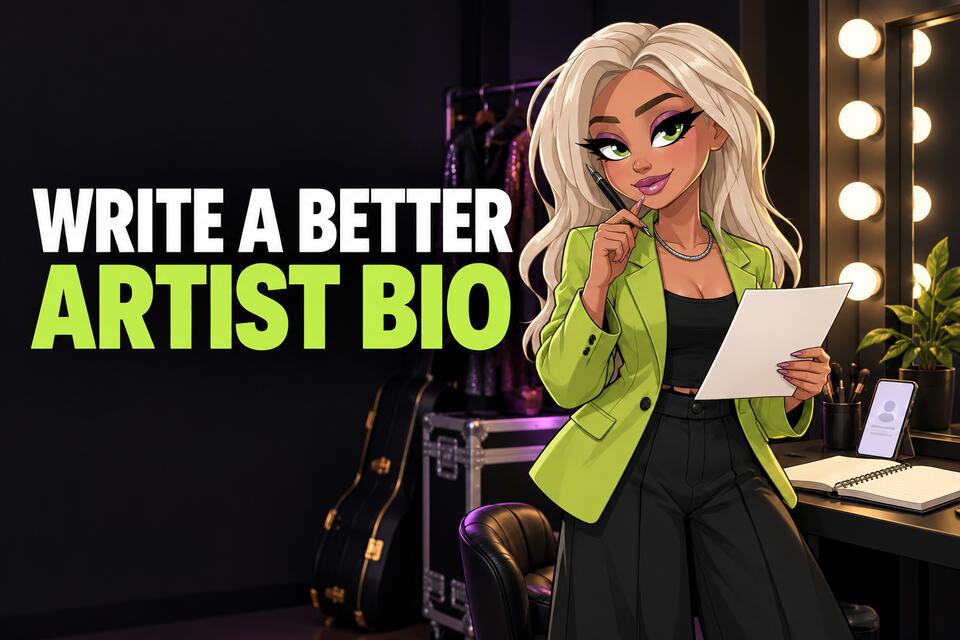 The Hubb character illustrating artist tools