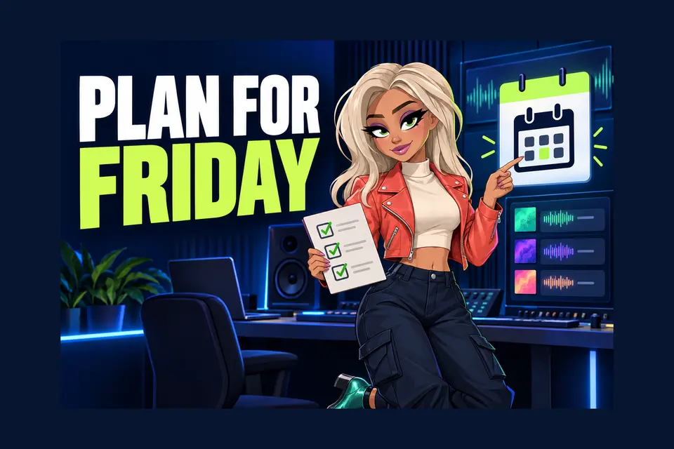 The Hubb character illustrating music promotion